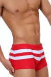 Double Stripe Swim Shorts in red