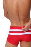 Double Stripe Swim Shorts in red