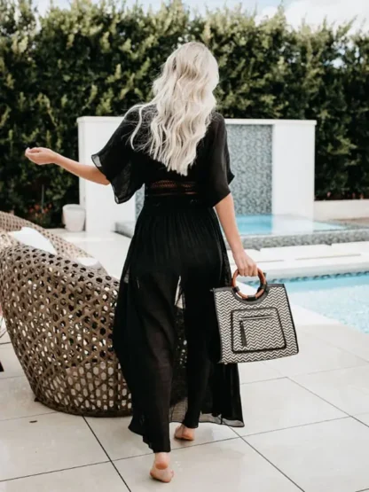 Woven Openwork Maxi Cover-Up