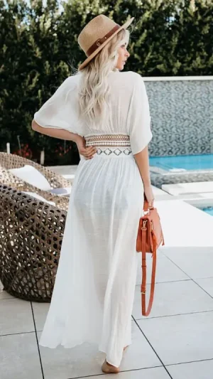 Woven Openwork Maxi Cover-Up