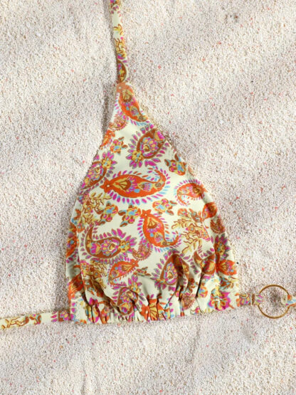 Orange Paisley Bikini Close Up