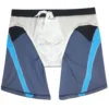 Periwinkle & Black Tight Fit Swim Trunks with Blue Stripes