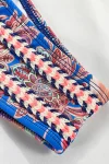 Paisley Bikinis - Pink Paisley on Blue Strappy Bikini