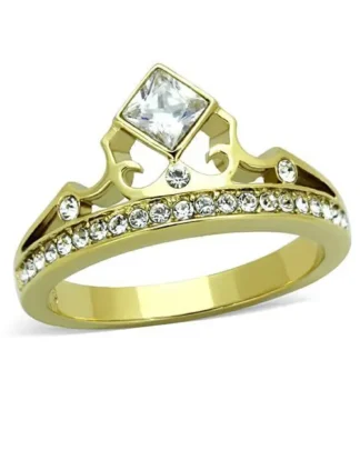 Princess Crown Tiara Ring in Gold