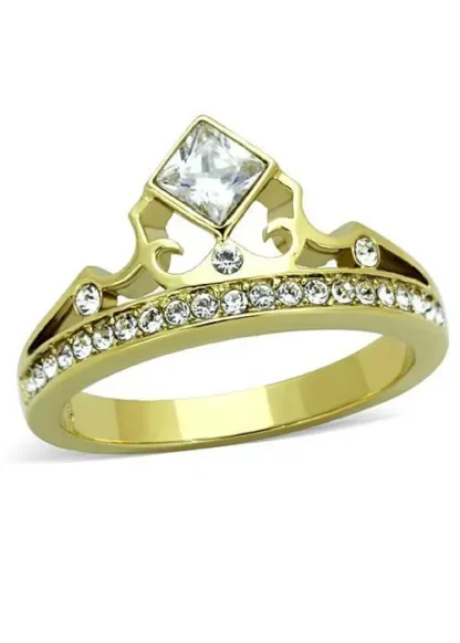 Princess Crown Tiara Ring in Gold