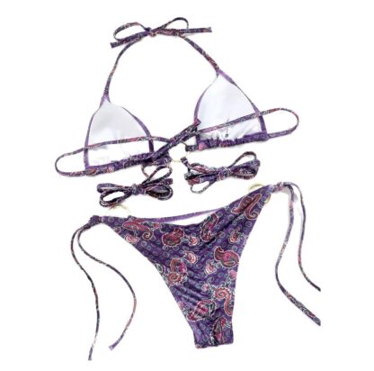 Purple Paisley Strappy Bikini 2