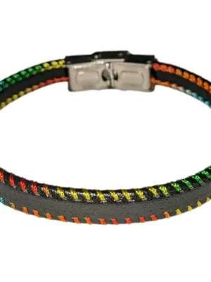 Rainbow Stitch Black Bracelet