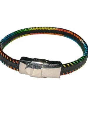 Rainbow Stitch Black Bracelet
