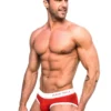 Alpha Male Red & White Swim Briefs