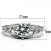 Rhodium brass ring with cz stone