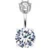 Round Cut Crystal Navel Ring in 925 Sterling Silver