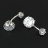 Round Cut Crystal Navel Ring in 925 Sterling Silver