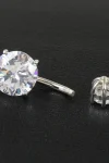 Round Cut Crystal Navel Ring in 925 Sterling Silver