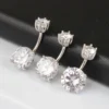 Round Cut Crystal Navel Ring in 925 Sterling Silver