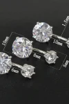 Round Cut Crystal Navel Ring in 925 Sterling Silver