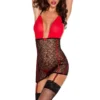 Sheer Black and Red Chemise