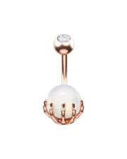 Rose Gold Skeleton Hand Navel Ring