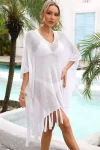 Small Mesh Fringed Bottom Cover-Up Dress