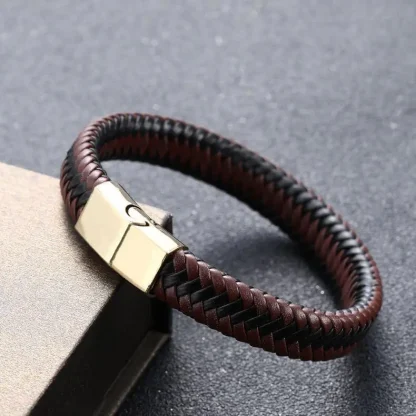Solitary Man Leather Bracelet in Brown