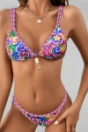 Colorful Patterned Bikini with Dual Straps