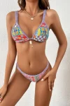 Colorful Patterned Bikini with Dual Straps