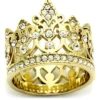 Stainless Steel Queen's Crown Ring in Gold