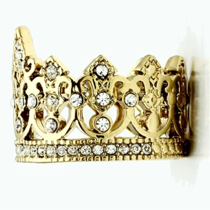 Stainless Steel Queen's Crown Ring in Gold