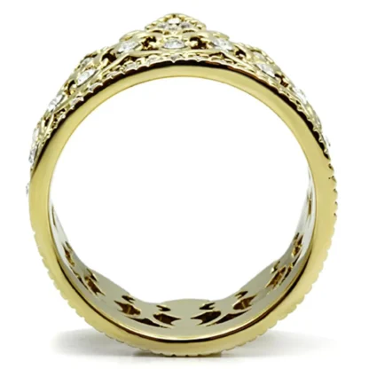 Stainless Steel Queen's Crown Ring in Gold