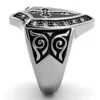Stainless Steel Gothic Cross and Shield Ring