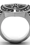 Stainless Steel Gothic Cross and Shield Ring