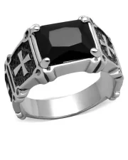 Stainless Steel Medieval Cross Ring