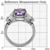 Stainless Steel Ring with CZ Stone in Amethyst