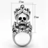 Stainless Steel Skull and Crown Ring
