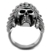 Stainless Steel Skull and Headdress Ring