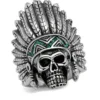 Stainless Steel Skull and Headdress Ring