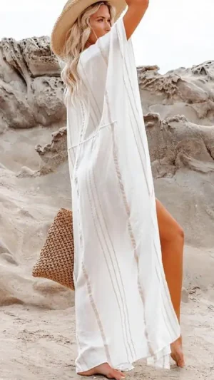 Striped Kimono Cover-Up