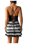 Striped Spaghetti Strap Cover-Up Mini-Dress