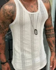 Thin Mesh Tank in White