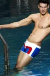 Tri-Color Striped Men's Swim Shorts