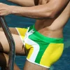Tri-Color Striped Men's Swim Shorts
