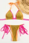 Two Toned Bikini With Double Straps Gold Side
