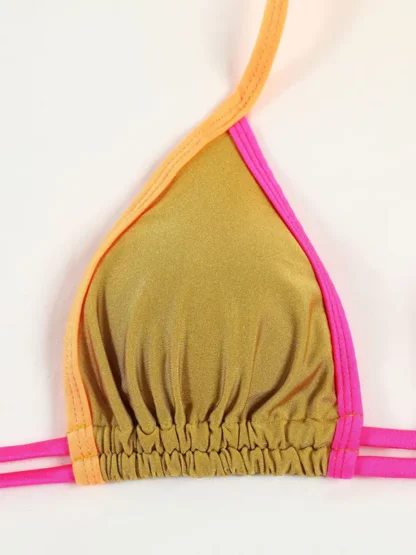 Two Toned Bikini With Double Straps Gold Side