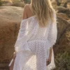 White Crochet Lace Kimono Cover-up