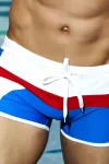Tri-Color Striped Men's Swim Shorts