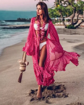 Rose Chiffon Ruffled Cover-Up