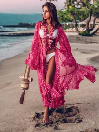 Rose Chiffon Ruffled Cover-Up