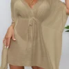 Woven Batwing Cover-Up Mini-Dress
