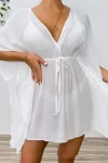 Woven Batwing Cover-Up Mini-Dress