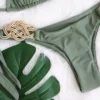 Woven Gold Olive Bikini with Tie Sides in olive green