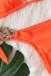 Woven Gold Olive Bikini with Tie Sides in orange